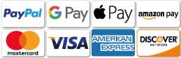 Payment Icons Paypal amex googlepay applepay amazonpay discovery mastercard visacard